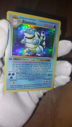 Blastoise Pokemon 1st Edition Base Set 1999 - Vintage Holo Artcard - Image 4