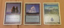 MTG Magic the Gathering: 3x Island- Mixed White-Border Lot ﴾LP﴿ - Image 1