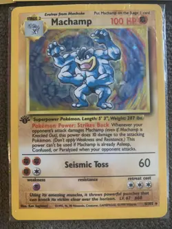 Pokemon 1st Edition Lot Machamp 1st Sealed Blue red Energy Geodude Slobro Kabuto - Image 2