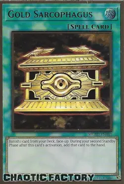 YUGIOH MGED-EN041 Gold Sarcophagus Premium Gold Rare 1st Edition NM - Image 1