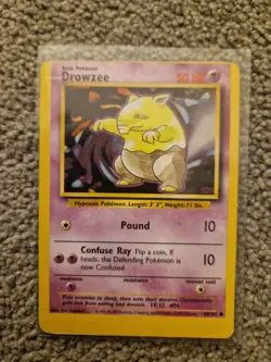 1999 Base Set Drowzee Unlimited 49/102 Miscut Error Misprint WOTC Pokemon Card - Image 1
