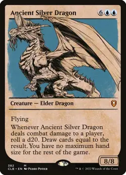 Ancient Silver Dragon *Showcase* - CLB-BF - NM - Magic The Gathering - MTG - Image 1