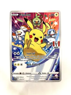 Pikachu #016/S-P KFC Chaki Kids Meal Indonesian Pokemon TCG Promo Card NM - Image 1