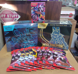 POKEMON PHANTASMAL & MEGA EVOLUTION ETB + DESTINED BUNDLE & (10) SLEEVED PACKS - Image 1