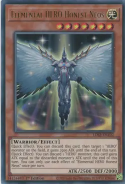 Yugioh Elemental HERO Honest Neos LDS3-EN102 Ultra 1st NM - Image 1