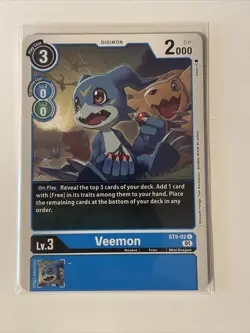 Digimon Card Game Veemon ST9-02 U NM - Image 1