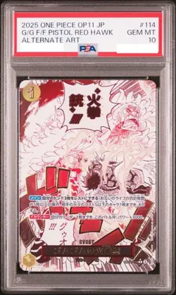PSA 10 Gum Gum Pistol Red Hawk OP11-114 R One Piece Card Japanese GEM MT - Image 1