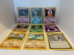 Job lot of 9 base set 1999 original pokemon cards Haunter Machoke Starmie - Image 1