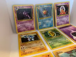 Job lot of 9 base set 1999 original pokemon cards Haunter Machoke Starmie - Image 2