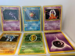 Job lot of 9 base set 1999 original pokemon cards Haunter Machoke Starmie - Image 3