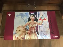 Ultra Pro Magic: The Gathering Playmat Lion's Eye Diamond Signed + Playmat Tube - Image 1