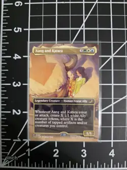 Aang and Katara 0069 TLE Extended Art MTG Avatar NM/M - Image 1