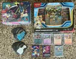 Pokemon Mega Evolution Lot-Sealed Mega Kangaskhan & Sealed Tin Chest, & More! - Image 1