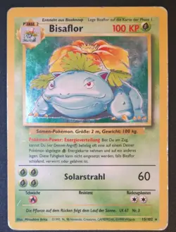 Pokemon TCG Bisaflor 15/102 Base Set Holo WotC 1999 DE PL-LP Blitzversand - Image 1