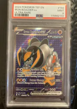 Pokemon Temporal Forces 192/162 Iron Boulder EX Ultra Rare Card PSA 9 - Image 1