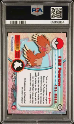 Fearow #22 - TOPPS CHROME T.V. Pokemon Card - PSA 10 GEM MINT - Image 3