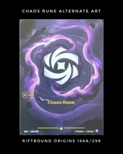 Riftbound Origins Chaos Rune Alt Art Card OGN 166a English League Of Legends NM - Image 1