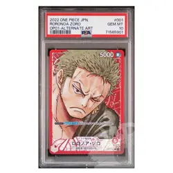 One Piece Card Roronoa Zoro OP01-001 Leader Alt. Art Japanese - PSA 10 GEM MT - Image 1