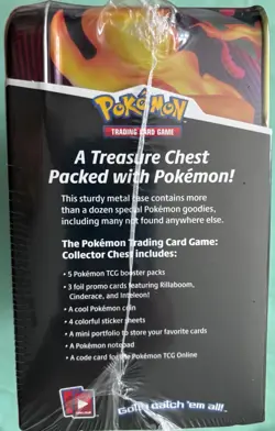 POKEMON TRADING CARD GAME METAL COLLECTOR CHEST with 5 Booster Packs - Image 2