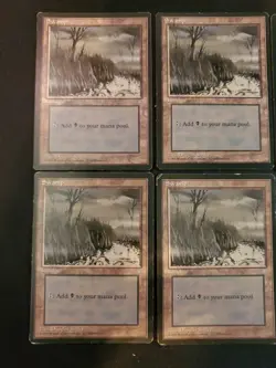 8x Ice Age #354 Swamp Mixed Condition Basic Land Mana Magic MTG Black Lot - Image 2