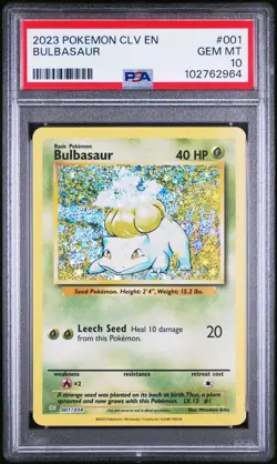 PSA 10 GEM MINT Bulbasaur 001/034 CLV Classic Box Holo Rare Pokemon TCG 2023 - Image 1