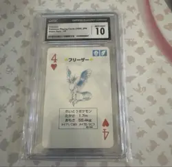 1996 Articuno Pokemon Red Deck Poker Playing Card 4 of Hearts - Image 1
