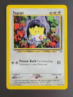 Togepi 51/111 2000 Neo Genesis Uncommon WOTC Vintage Pokemon Card LP - Image 1