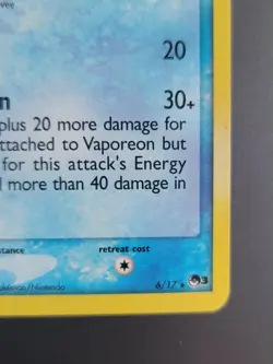 Vaporeon 6/17 SWIRL - Pop Series 3 Holo Rare Pokemon TCG LP - Image 5