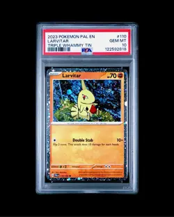Pokemon PAL 110/193 - Triple Whammy Larvitar Cosmos Holo - PSA 10 - Image 1