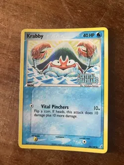 Krabby 54/100 Holo Stamped Pokemon Card Set EX Crystal Guardians - Ill. Komiya - - Image 1