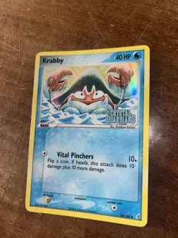 Krabby 54/100 Holo Stamped Pokemon Card Set EX Crystal Guardians - Ill. Komiya - - Image 3