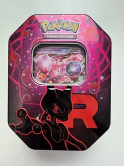 Pokemon Team Rocket Tin Mewtu-ex DE - Booster geoffnet, Karten sichtbar - Image 1