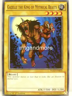 Yu-Gi-Oh - 3x Gazelle the King of Mythical Beasts - YGLD - Legendary Decks - Image 1