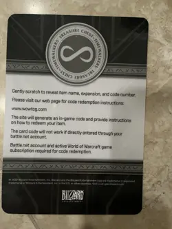 World of Warcraft Blizzcon Code Timewalker’s Treasure Chest Card Rare Unused - Image 2