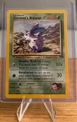 Giovanni's Nidoran #32 Non-Holo Pokemon Card NM 76/132 Common Gym Challenge Set - Image 1