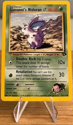 Giovanni's Nidoran #32 Non-Holo Pokemon Card NM 76/132 Common Gym Challenge Set - Image 3
