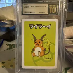 2019 Pokemon Japanese Raichu Old Maid Playing Card CGC 10 Pristine - Image 1