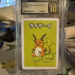 2019 Pokemon Japanese Raichu Old Maid Playing Card CGC 10 Pristine - Image 2