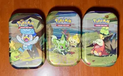 3 EMPTY Pokemon Mini Tins - Sprigatito, Quaxly, Fuecoco - Image 1