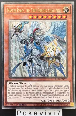 Carte YU-GI-OH! MASTER PEACE, THE TRUE DRACOSLAYING KING RA04-EN283 QCSR NEUF - Image 1