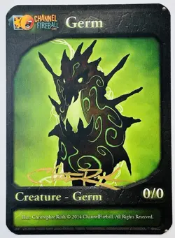 ‼👀 Germ Token Signed MTG Christopher Rush Magic Card Authentic EXCELLENT Cond - Image 1