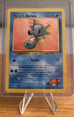 Misty's Horsea #116 Non-Holo Pokemon Card Near Mint 86/132 Common Gym Heroes Set - Image 1