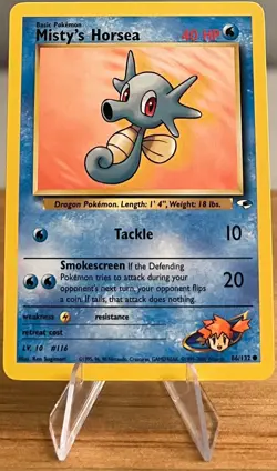 Misty's Horsea #116 Non-Holo Pokemon Card Near Mint 86/132 Common Gym Heroes Set - Image 3