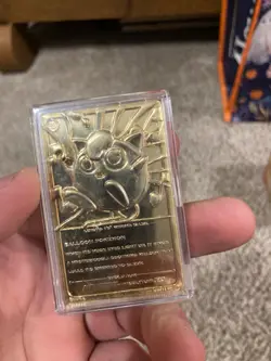 1999 Burger King BK Pokemon 23K Gold Plated Trading Card JigglyPuff with Case - Image 1