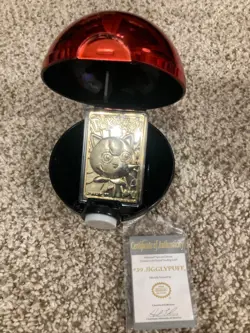 1999 Burger King BK Pokemon 23K Gold Plated Trading Card JigglyPuff with Case - Image 2