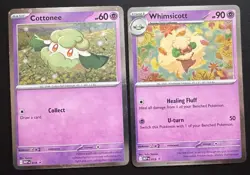 Cottonee MEP 018 Whimicott MEP 019 Cosmo Promo set Phantasmal Flames Pokemon NM - Image 1