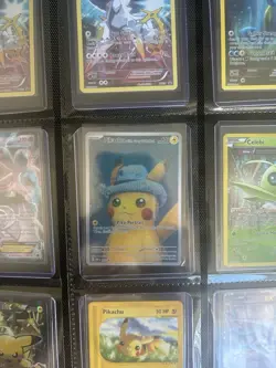 Pokemon Pikachu TCG Grey Felt Hat Promo SVP085 NM Condition - Image 1