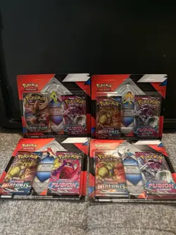 4x Pokemon Battle Style,Fusion Strike, Rebel Clash Blister 2 Booster Pack w/ Pin - Image 2
