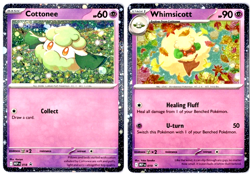 Pokemon TCG Cottonee AND Whimsicott MEP 018/019 Black Star Promo Rare Cosmo Holo - Image 1