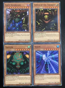 Yugioh Gate Guardian Sanga the Thunder Kazejin Suijin SGXD NM SET OF 4 CARDS - Image 1